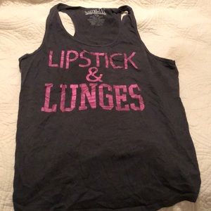 “Lipstick and lunges” racerback tank